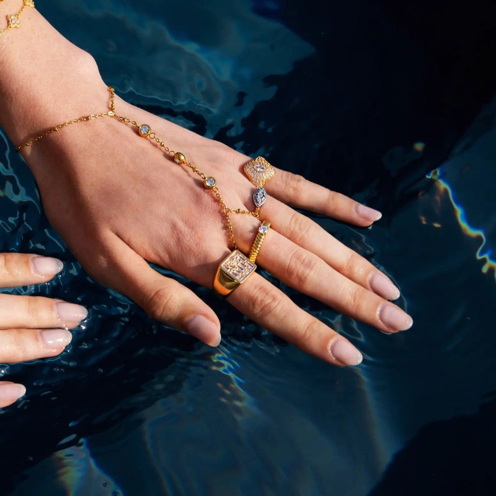 Mixed Metal Evil Eye Ring